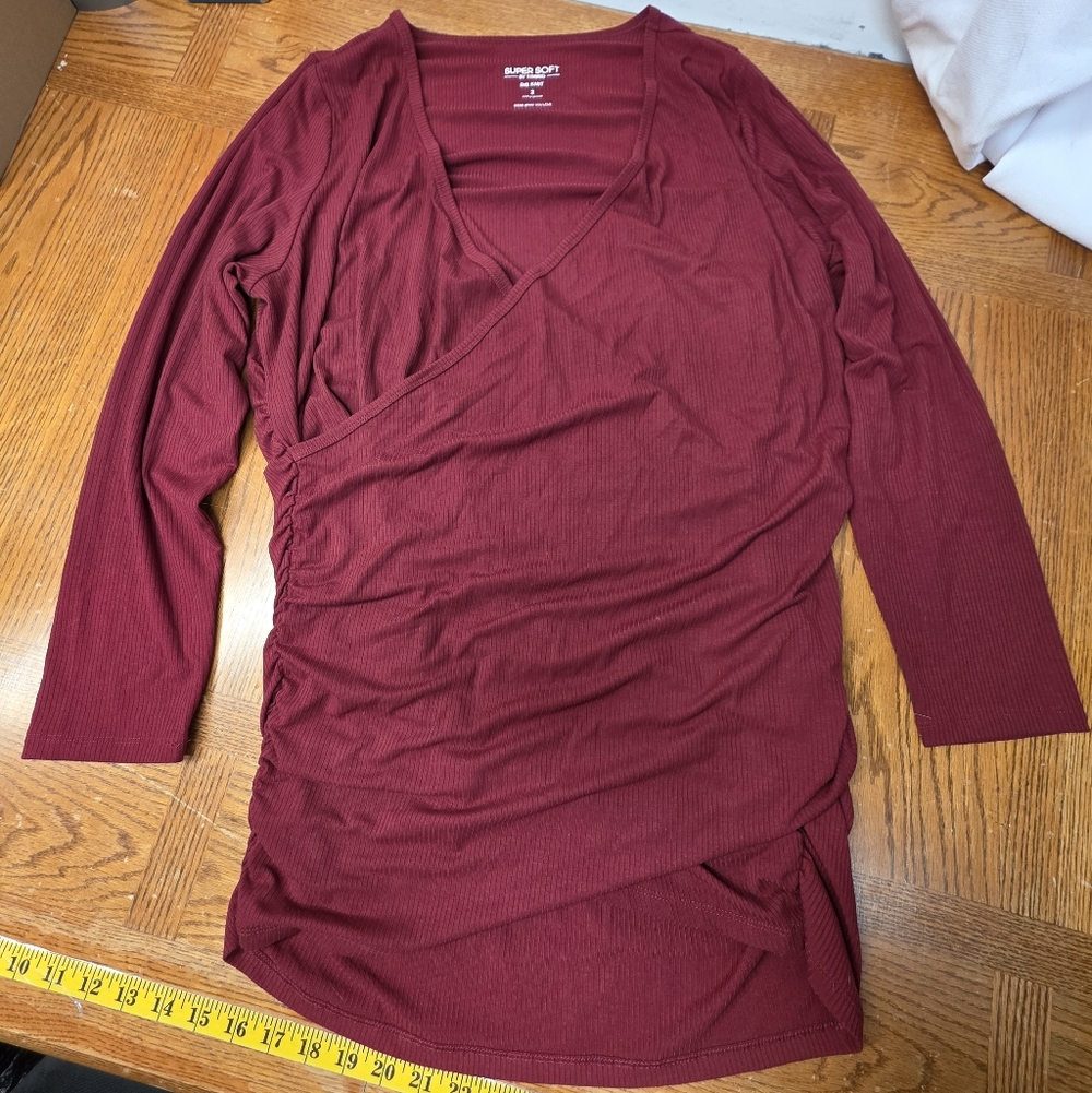 Torrid Ribbed Surplice Top In Rhubarb Plus Size 3